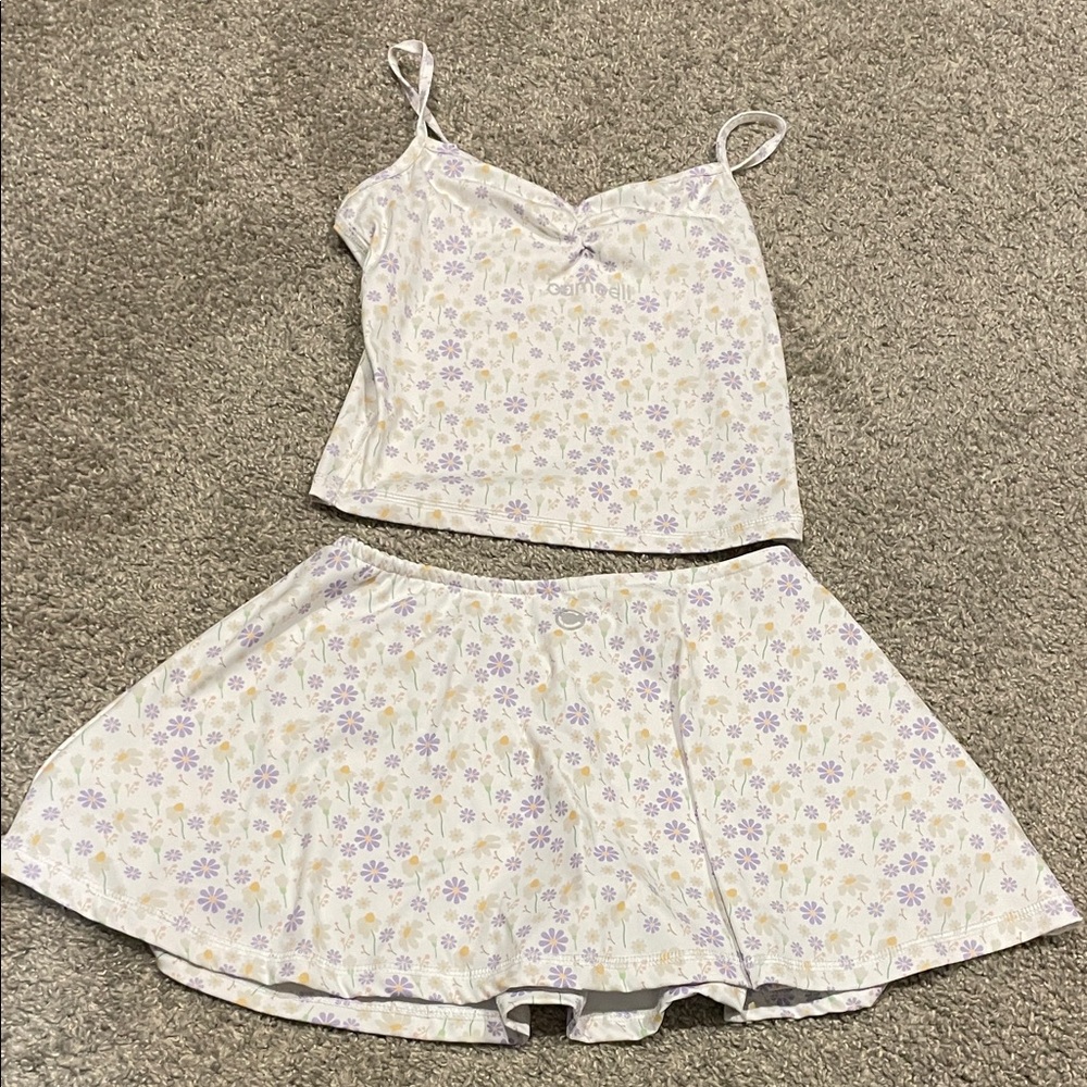 Floral Camisole and Skirt Set